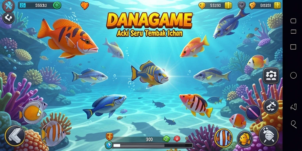 Tangkapan layar penuh aksi tembak ikan di DANAGAME.