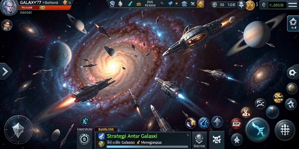Menampilkan pertarungan luar angkasa yang epik dalam GALAXY77.