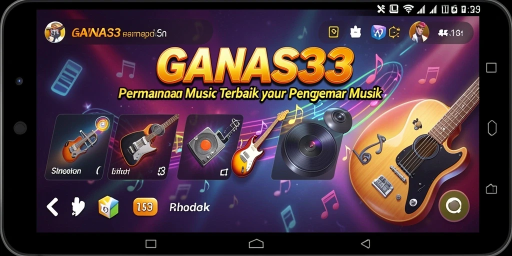 Menampilkan gameplay seru dalam permainan musik GANAS33.