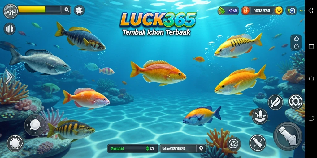 Tampilan gameplay seru dalam LUCK365 saat menembak ikan.