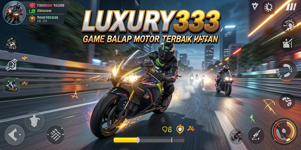 Tampilan menarik dari gameplay balap motor di LUXURY333.