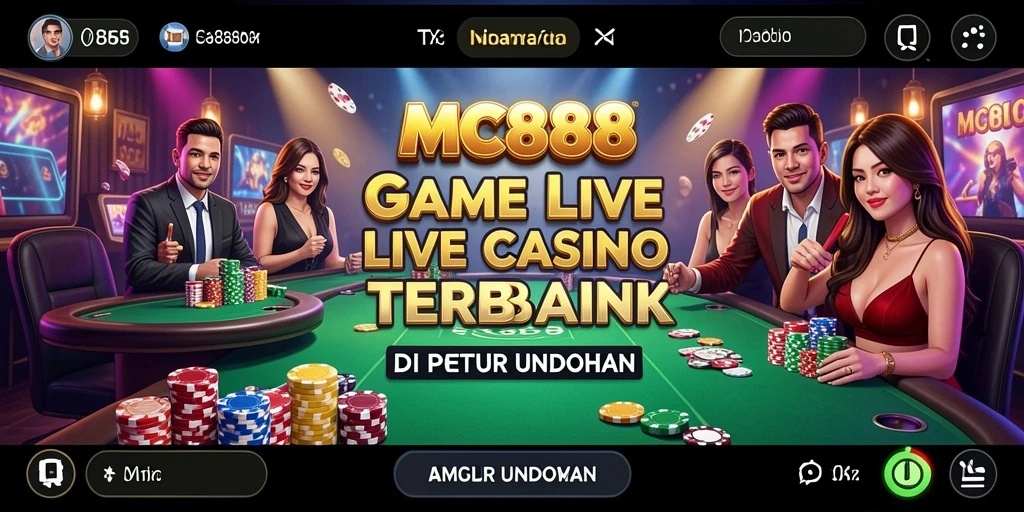 Tampilan gameplay Live Casino yang mendebarkan di MC888.