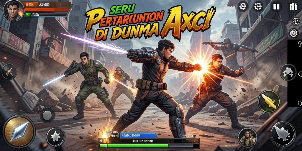 Tampilan gameplay N06 yang penuh aksi dan pertarungan seru.
