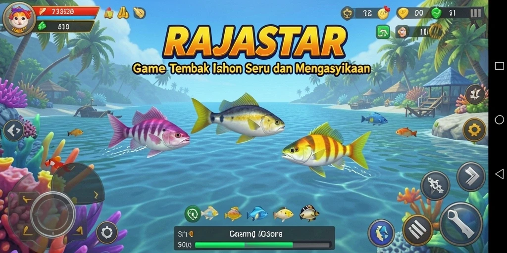 Gameplay menembak ikan yang seru dan interaktif dari RAJASTAR.