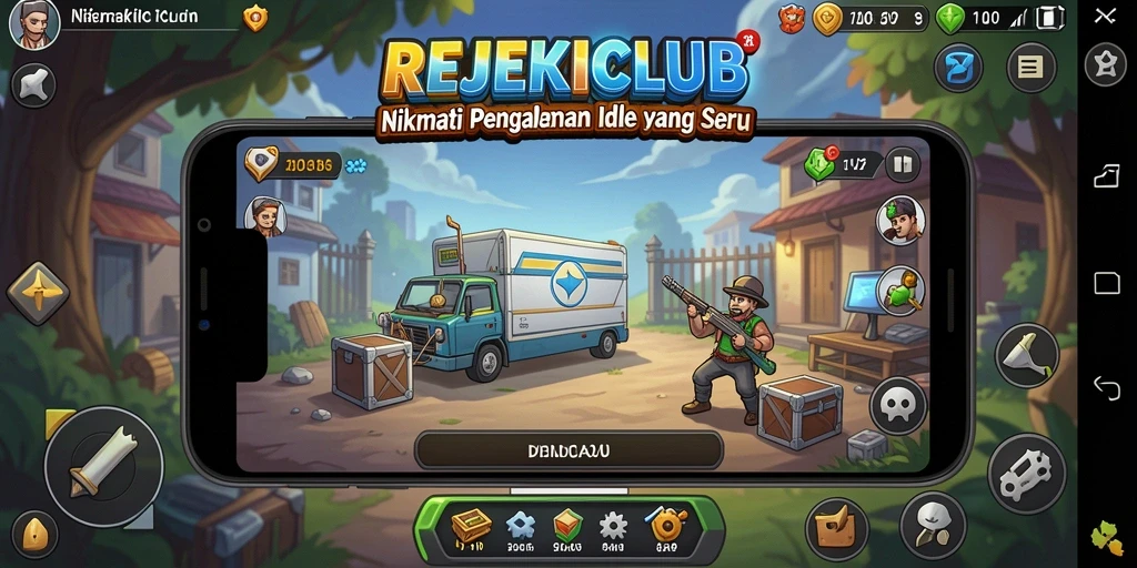 Tangkap momen seru gameplay <strong>REJEKICLUB</strong> saat mengelola sumber daya.