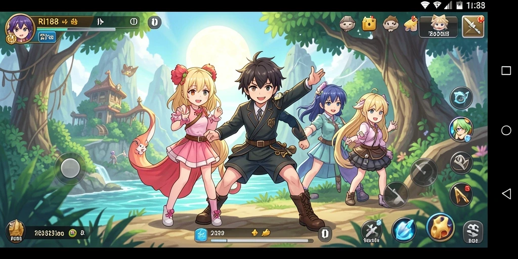 Screenshot menunjukkan karakter anime dalam aksi yang mendebarkan.