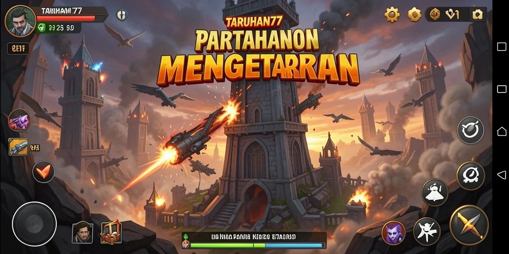 Tampilan menarik dari gameplay Tower Defense TARUHAN77.