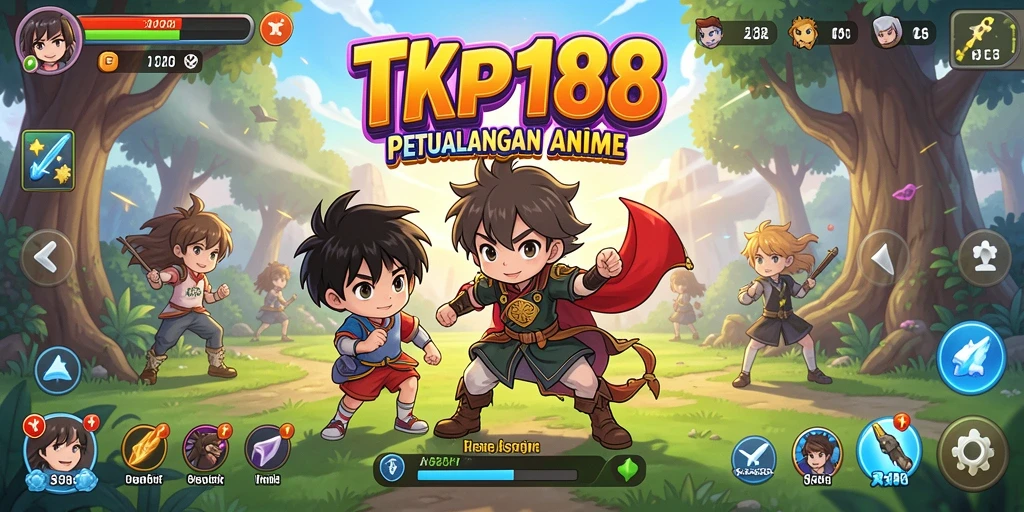 Screenshot gameplay TKP188 menampilkan karakter anime dalam pertarungan epik.