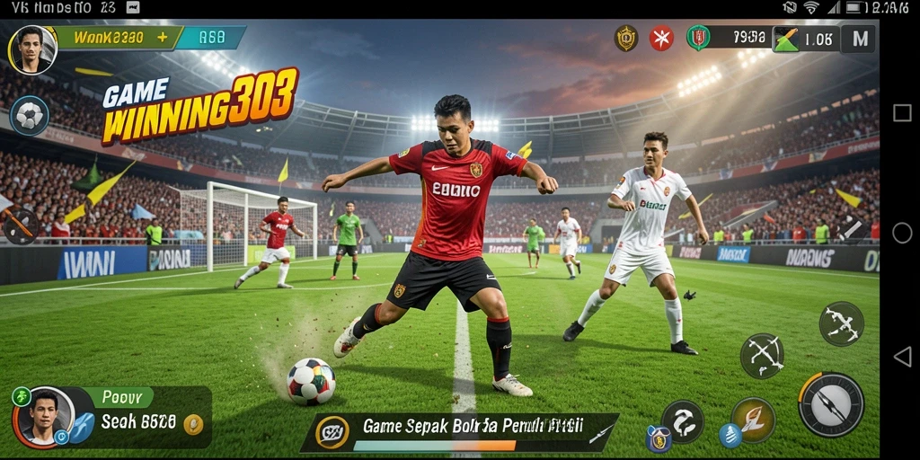 Tampilan gameplay mendebarkan dalam <strong>WINNING303</strong> dengan aksi sepak bola yang menakjubkan.